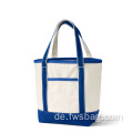 Natural Navy Beach Open Top Boat Tote Canvas -Tasche